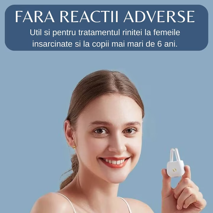 Aparat pentru Rinita Alergica, Terapie Nazala Laser prin Masaj cu Lumina Rosie si Infrarosu, Portabil, Reincarcabil