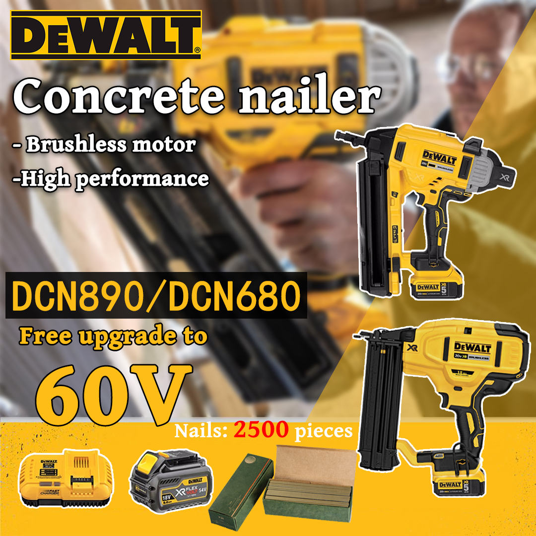 Pistol de cuie fără perii DEWALT 60V baterie cu litiu Motor fără perii