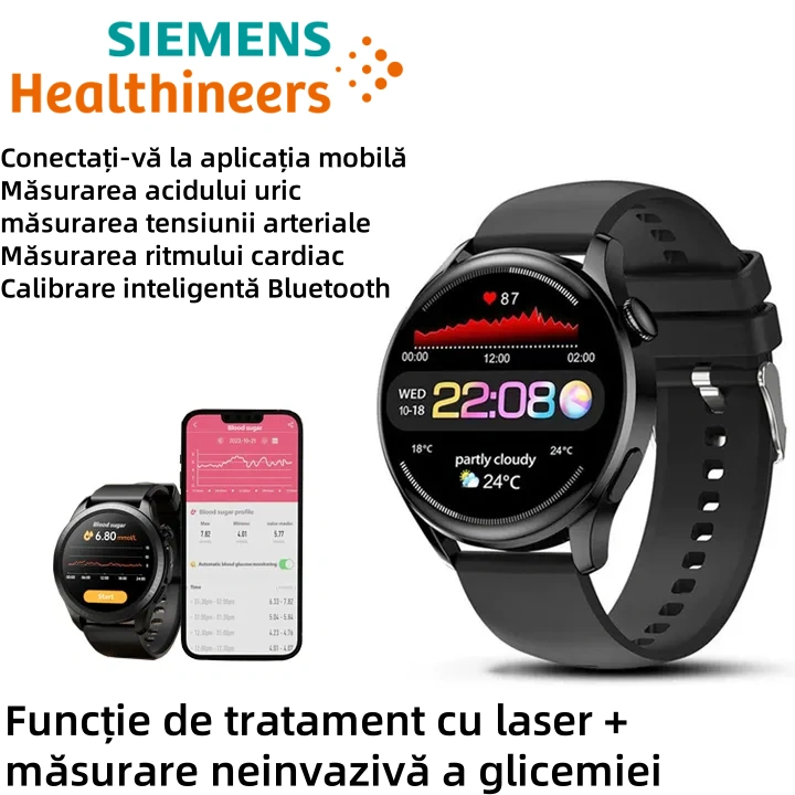 Ceasul Siemens pentru terapie cu laser poate monitoriza ritmul cardiac/tensiunea arterială/glicemia