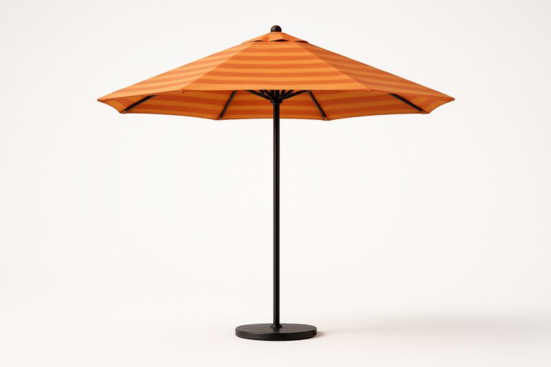 Parasol de jardin en polyester rayé Orange