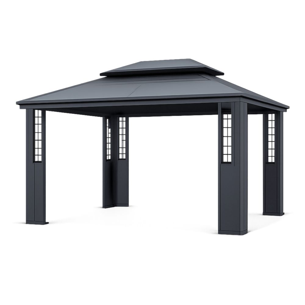 Pavillon de Jardin Rectangulaire en Acier et Polycarbonate 300x400 cm Anthracite