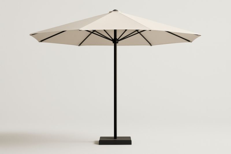 Parasol extérieur rond polyester Beige 300cm