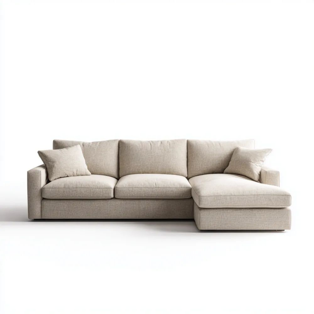 Ecksofa Stoffpolster 280x160x85 cm – Beige – Modernes Design