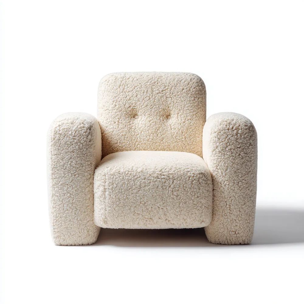 Moderner Sessel mit Stoffbezug 85x90x75 cm – Cremefarbe