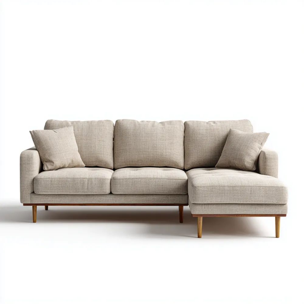 Ecksofa Stoff 250x150x85 cm - Beige - Modernes Design