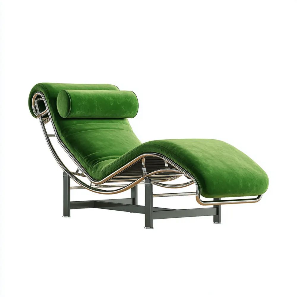 Liegestuhl Samt 160x60x90 cm - Grün - Modernes Design