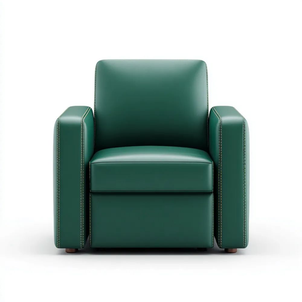 Klassischer Sessel aus Kunstleder 90x85x90 cm - Dunkelgrün
