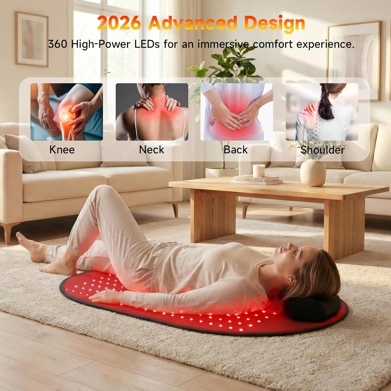 Lunovra B-360 LEDs red light therapy Pad