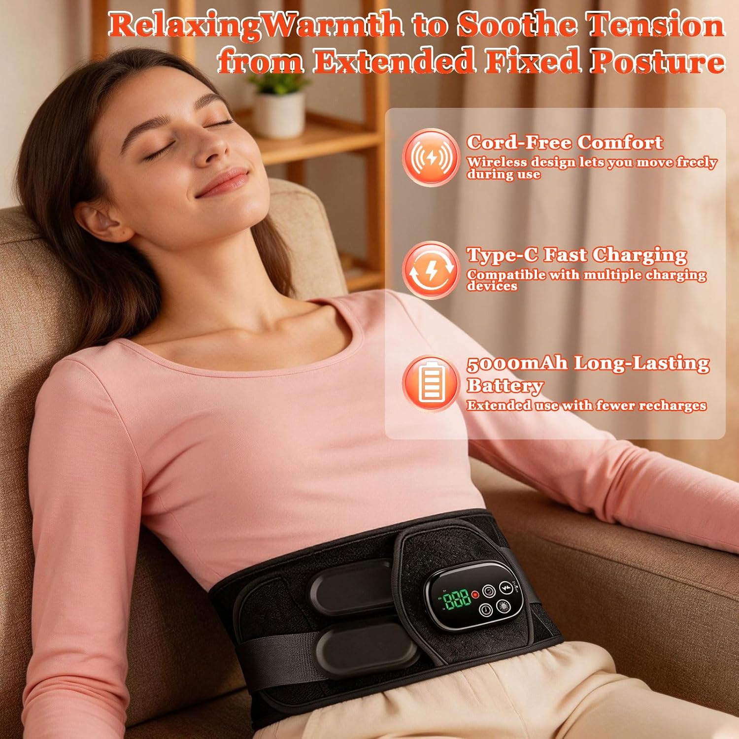 Lunovra Belt for Body  46 LED Red Light Therapy
