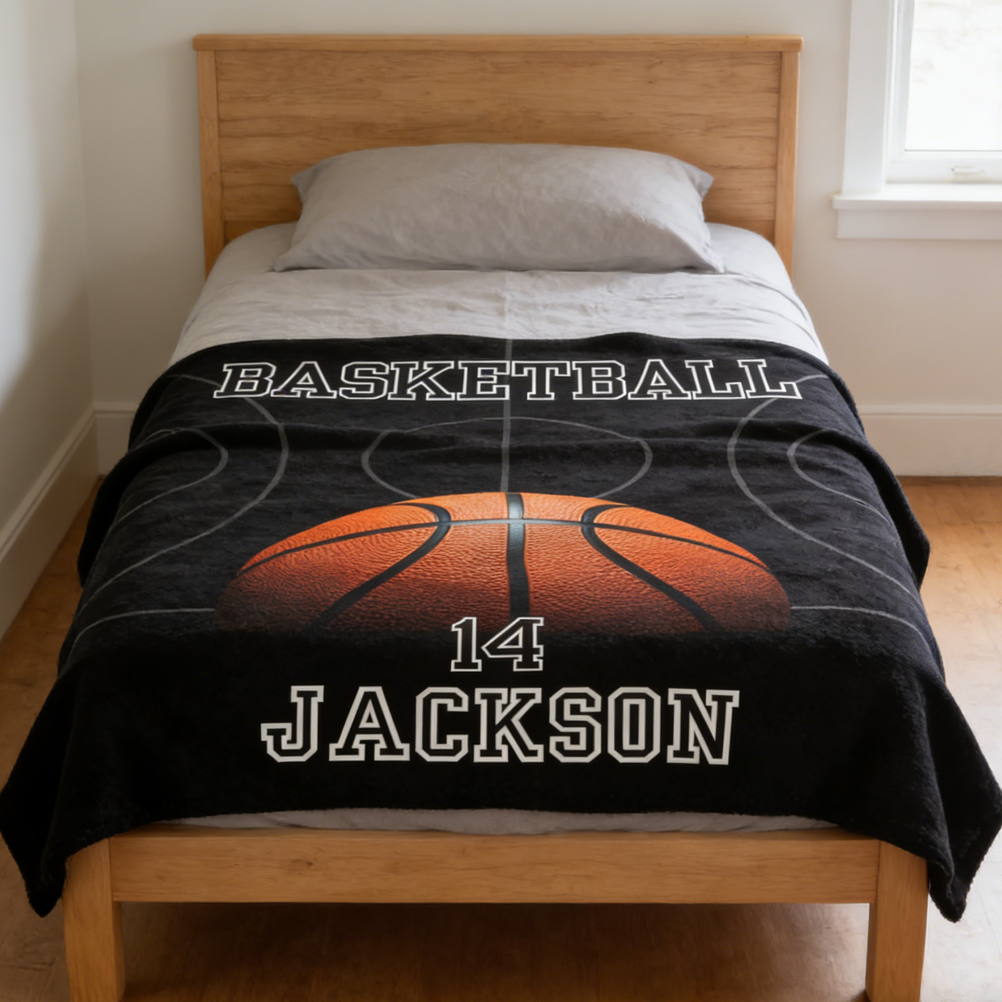 Personalized Sports Theme Basketball Custom Blanket