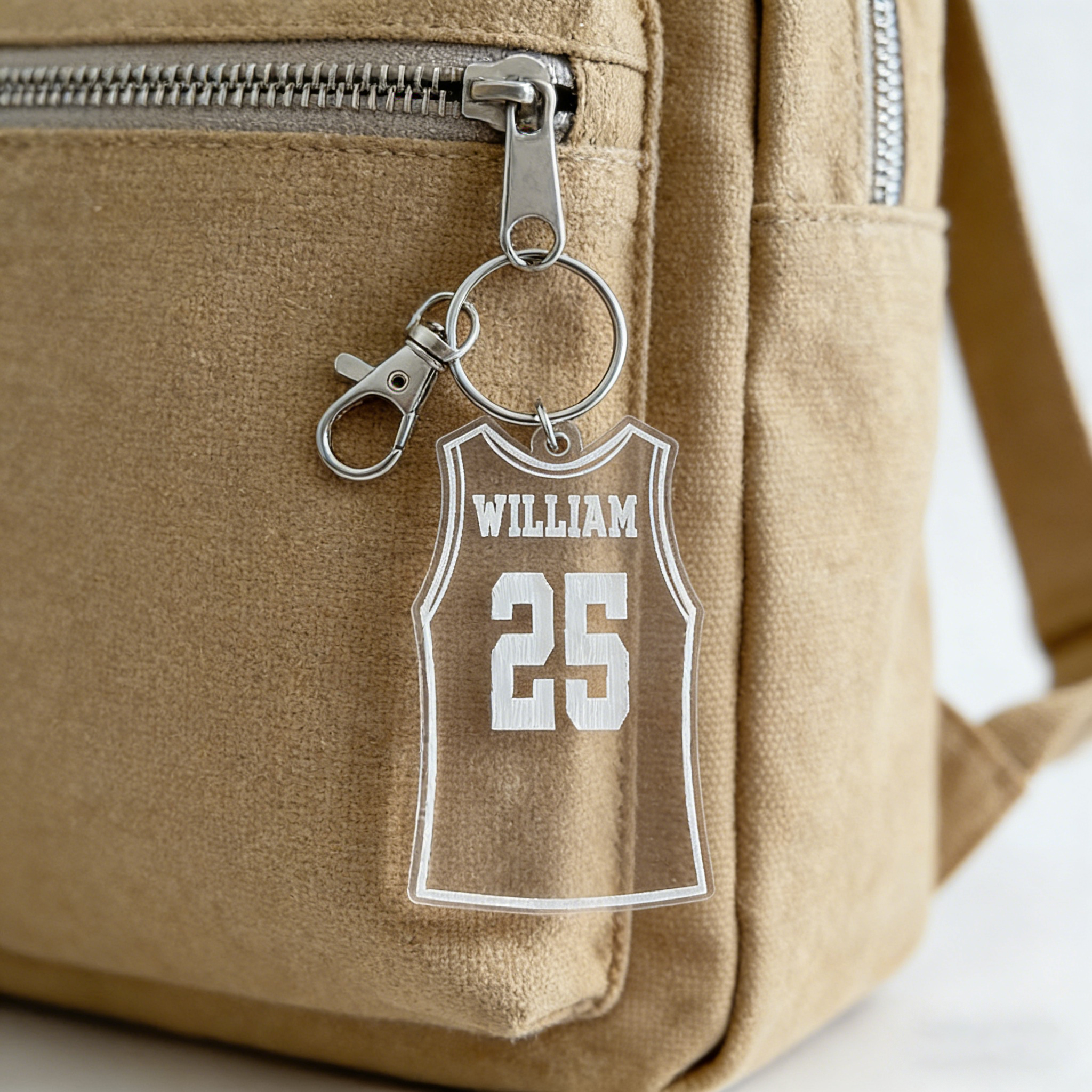 Personalized Basketball Jersey Keychain Custom Name & Number Acrylic Keyring