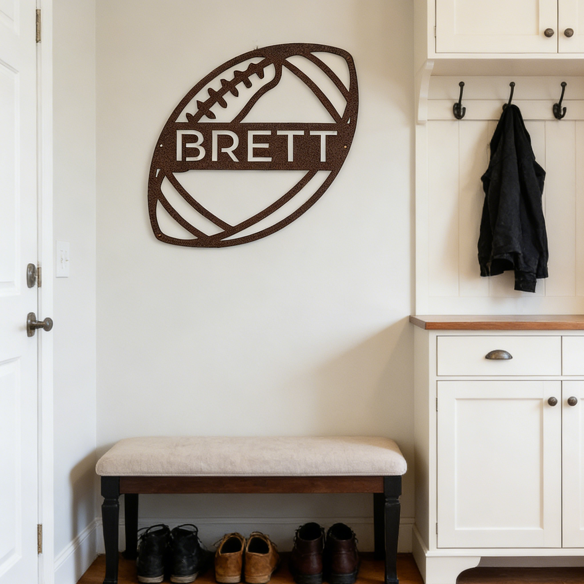 Personalized Football Metal Sign Custom Sports Wall Decor