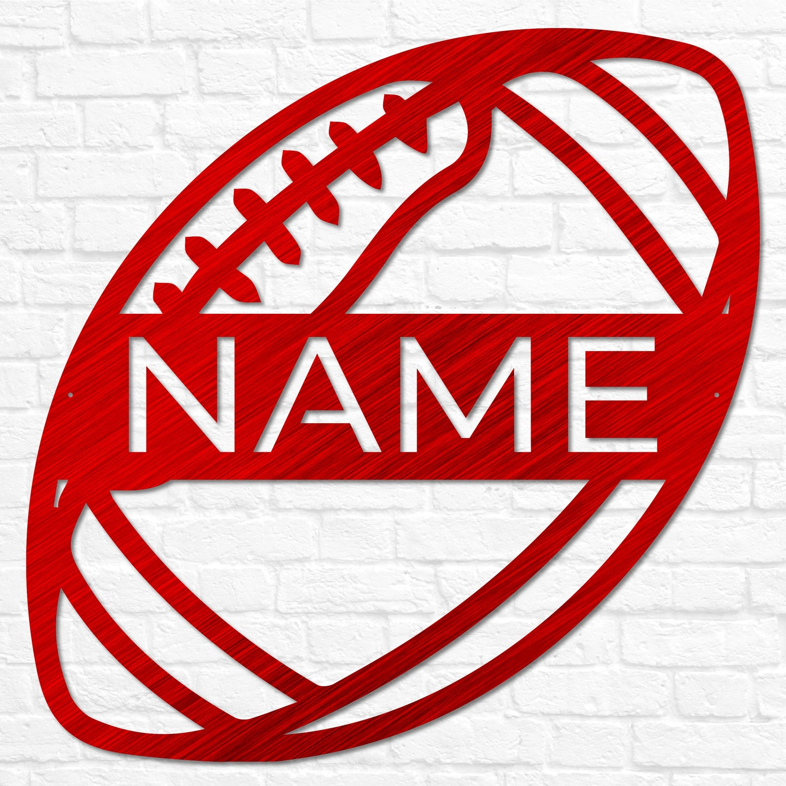 Personalized Football Metal Sign Custom Sports Wall Decor