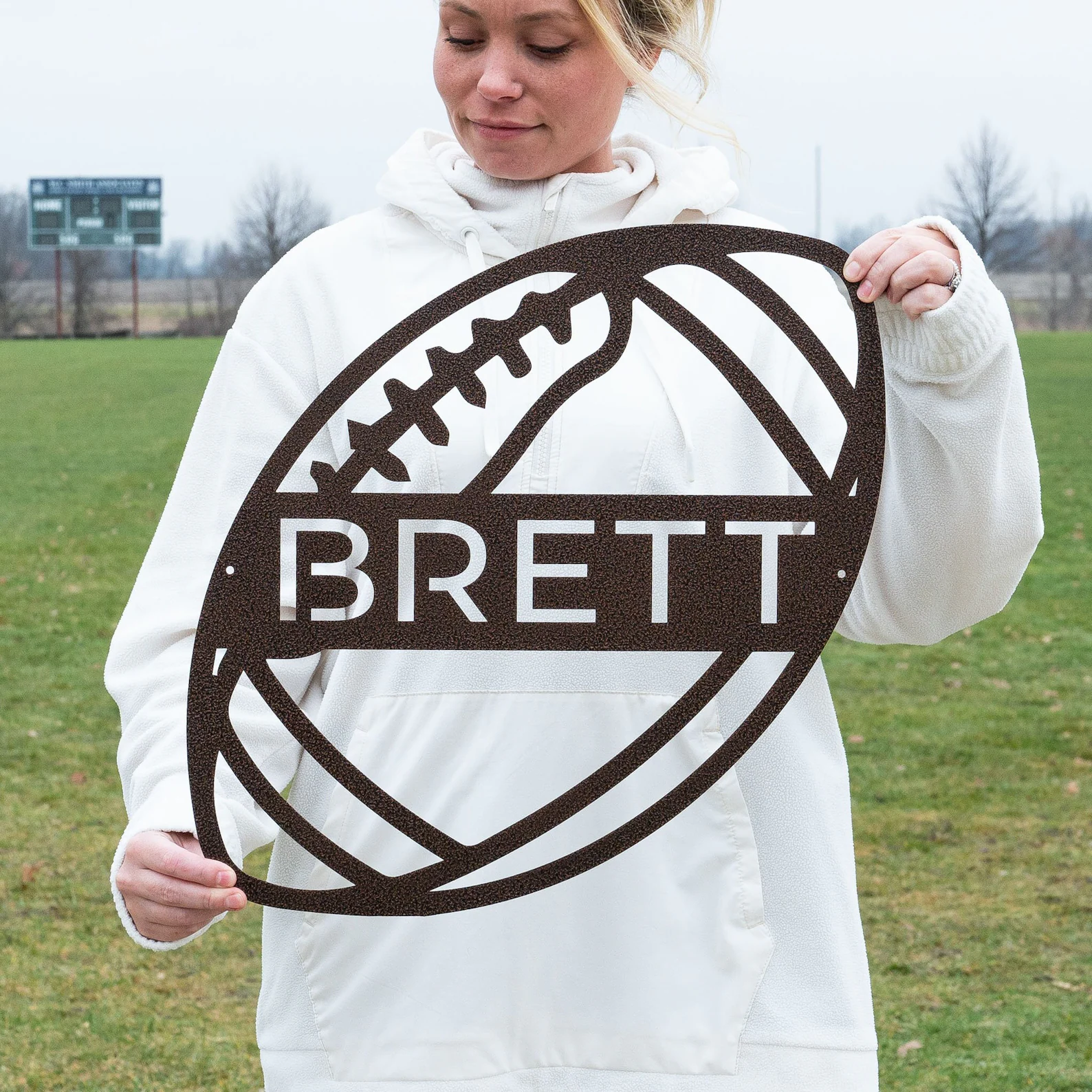 Personalized Football Metal Sign Custom Sports Wall Decor