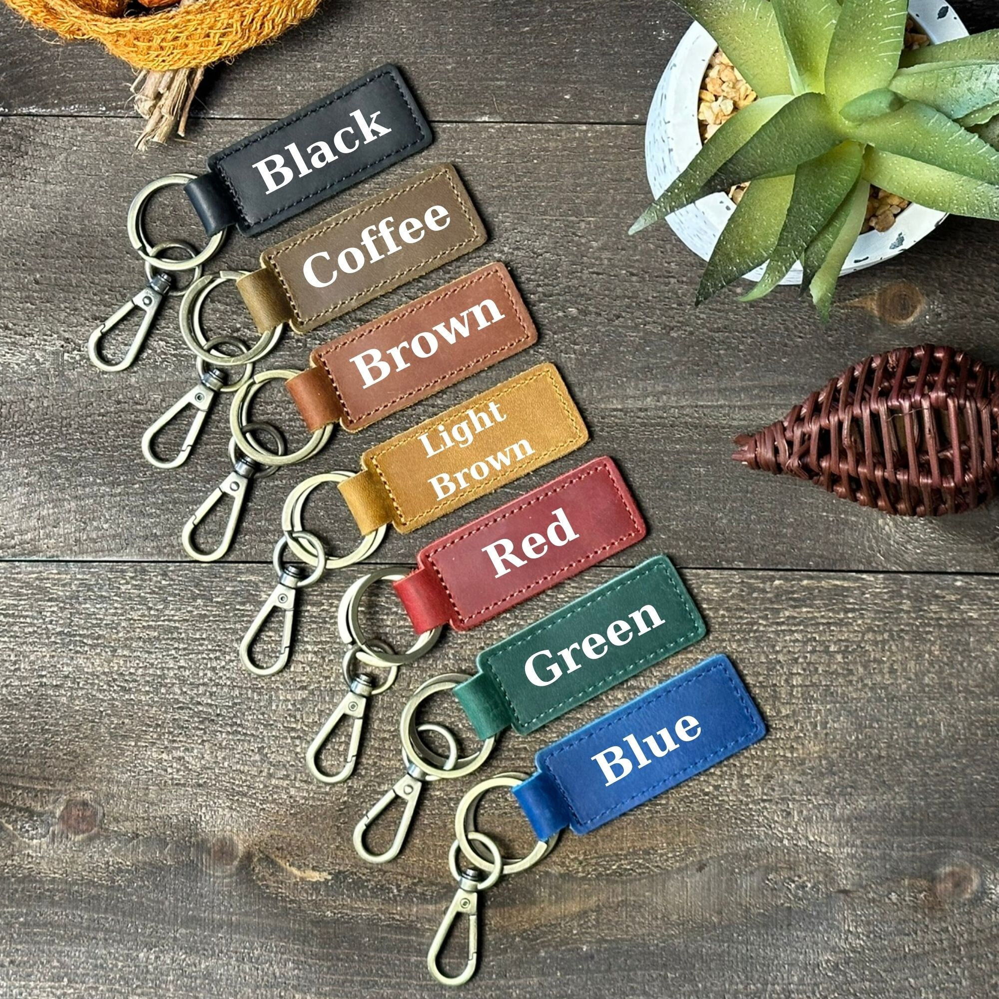 Personalised Sports Leather Keychain - Custom Name & Number Engraved Keyring for Athletes