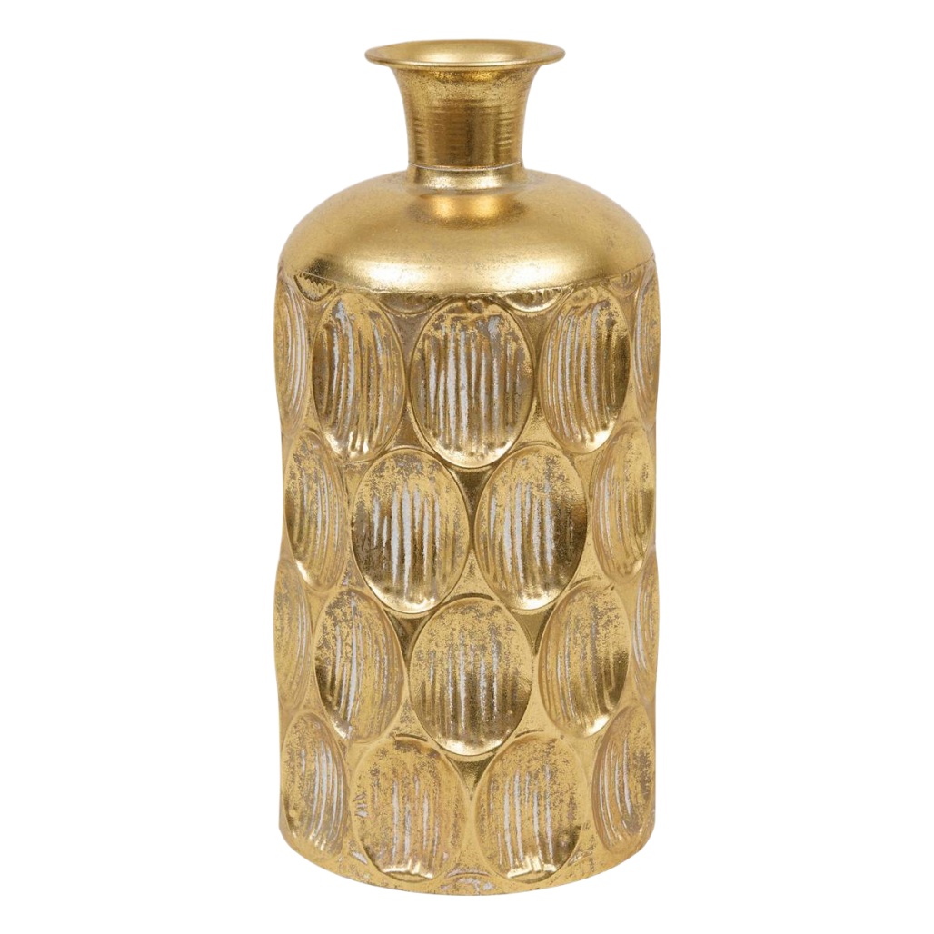 Vase décoratif en verre avec motif texturé pour décoration intérieure - 10 x 10 x 25-maindepotier