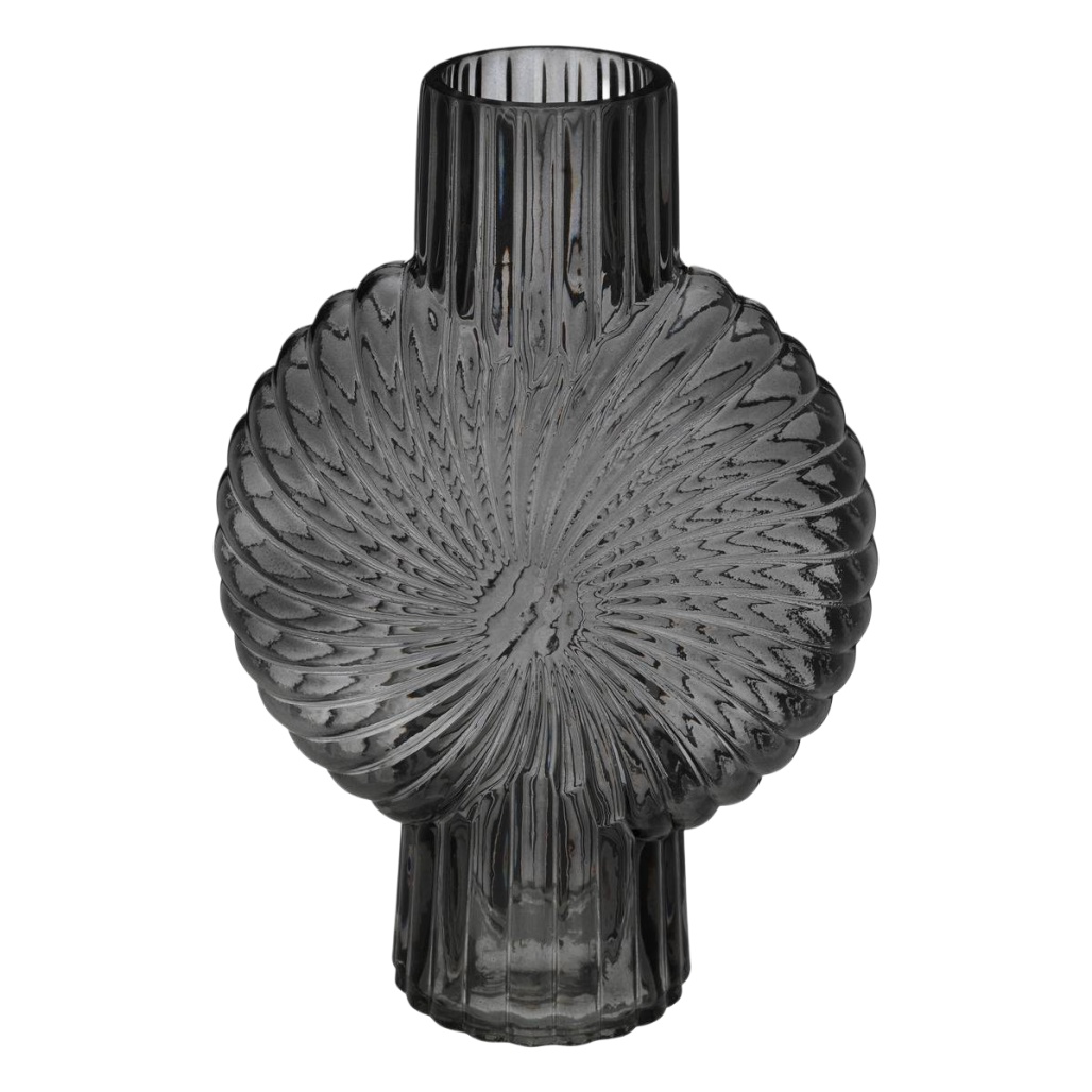 Vase en verre avec motif spirale pour décoration intérieure - 20 x 10 x 30-maindepotier