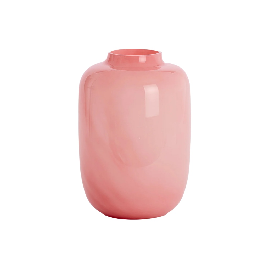 Vase en verre rose pour décoration intérieure - 18 x 12 x 25-mainetterre
