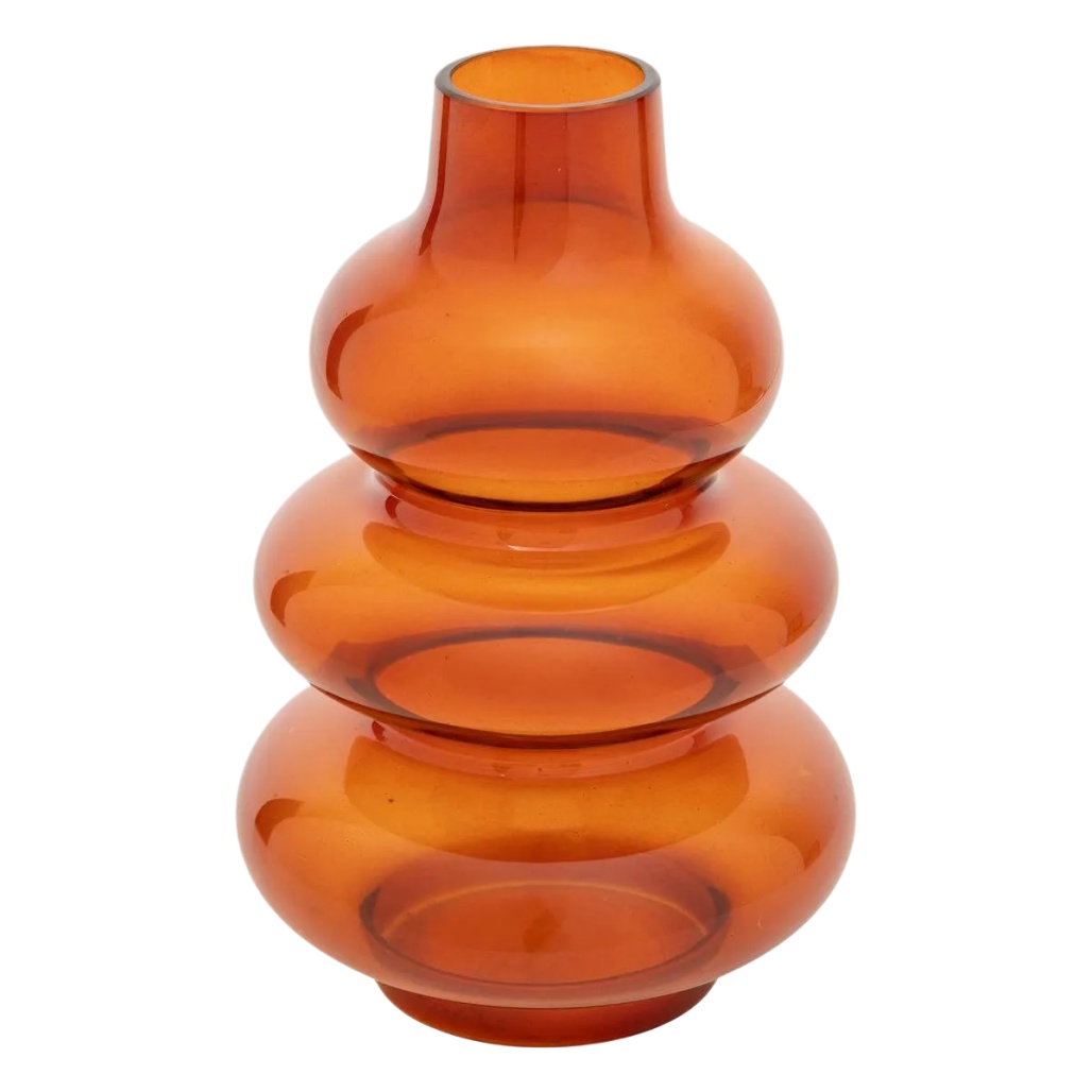 Vase décoratif en verre orange pour la maison - 20 x 12 x 30-ligneartisane