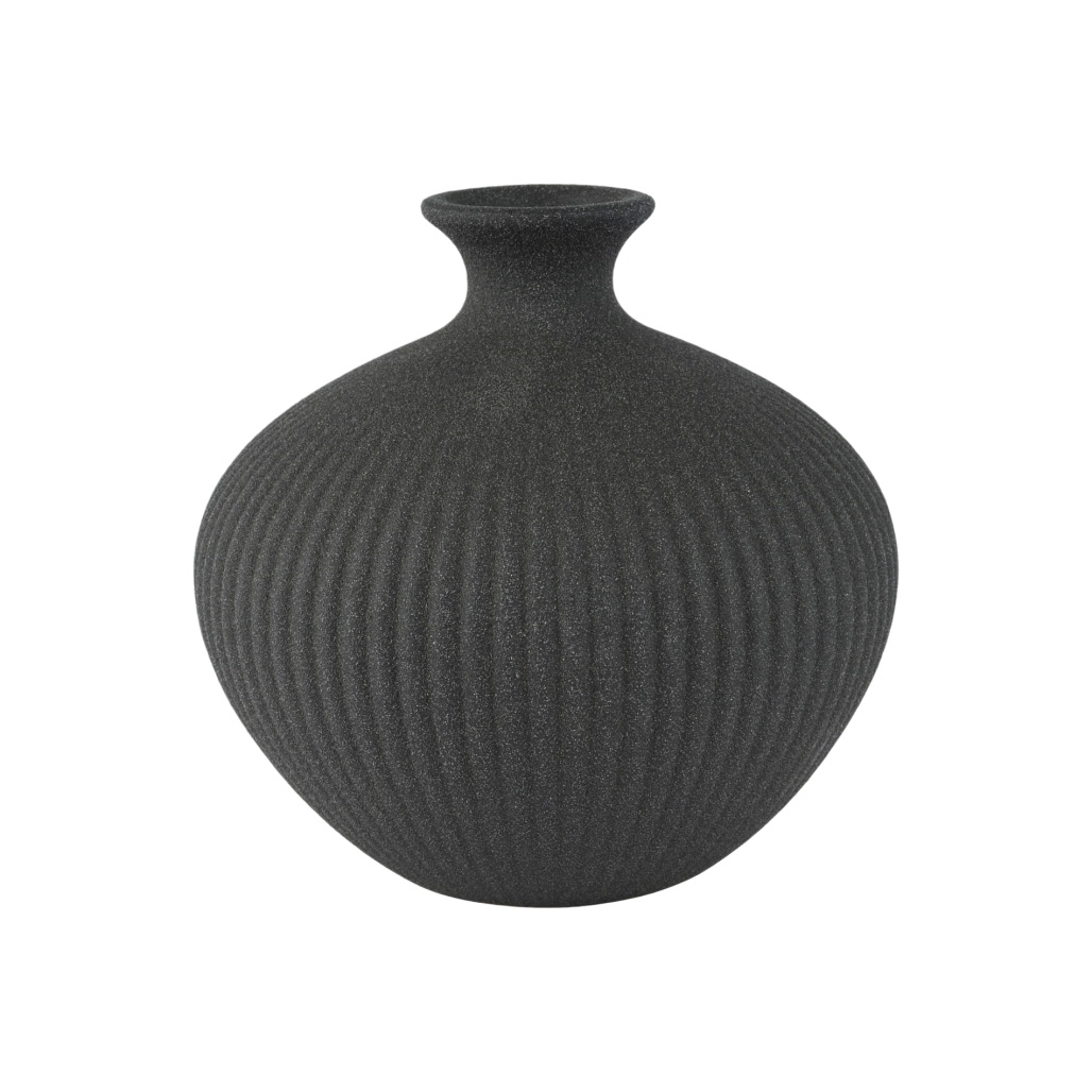 Vase décoratif pour intérieur en céramique texturée - 20 x 20 x 30-ligneartisane
