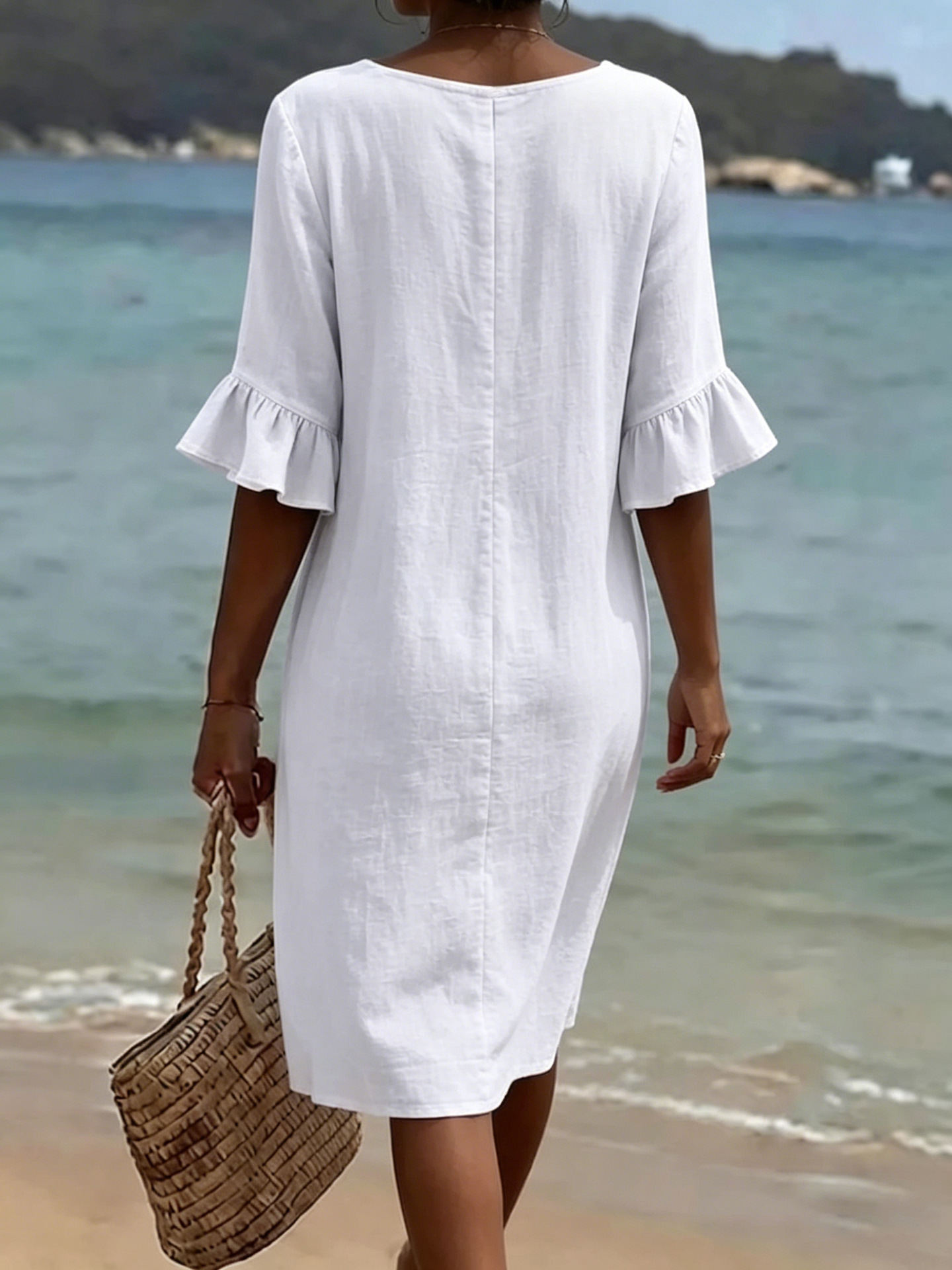 🎁New Arrival: Women's Cotton-Linen Summer Dress — Loose-Fit Button-Down Style