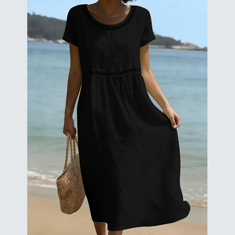 Women's Simple Solid Color Linen Blend Dress