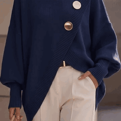 Asymmetric wrap knit sweater