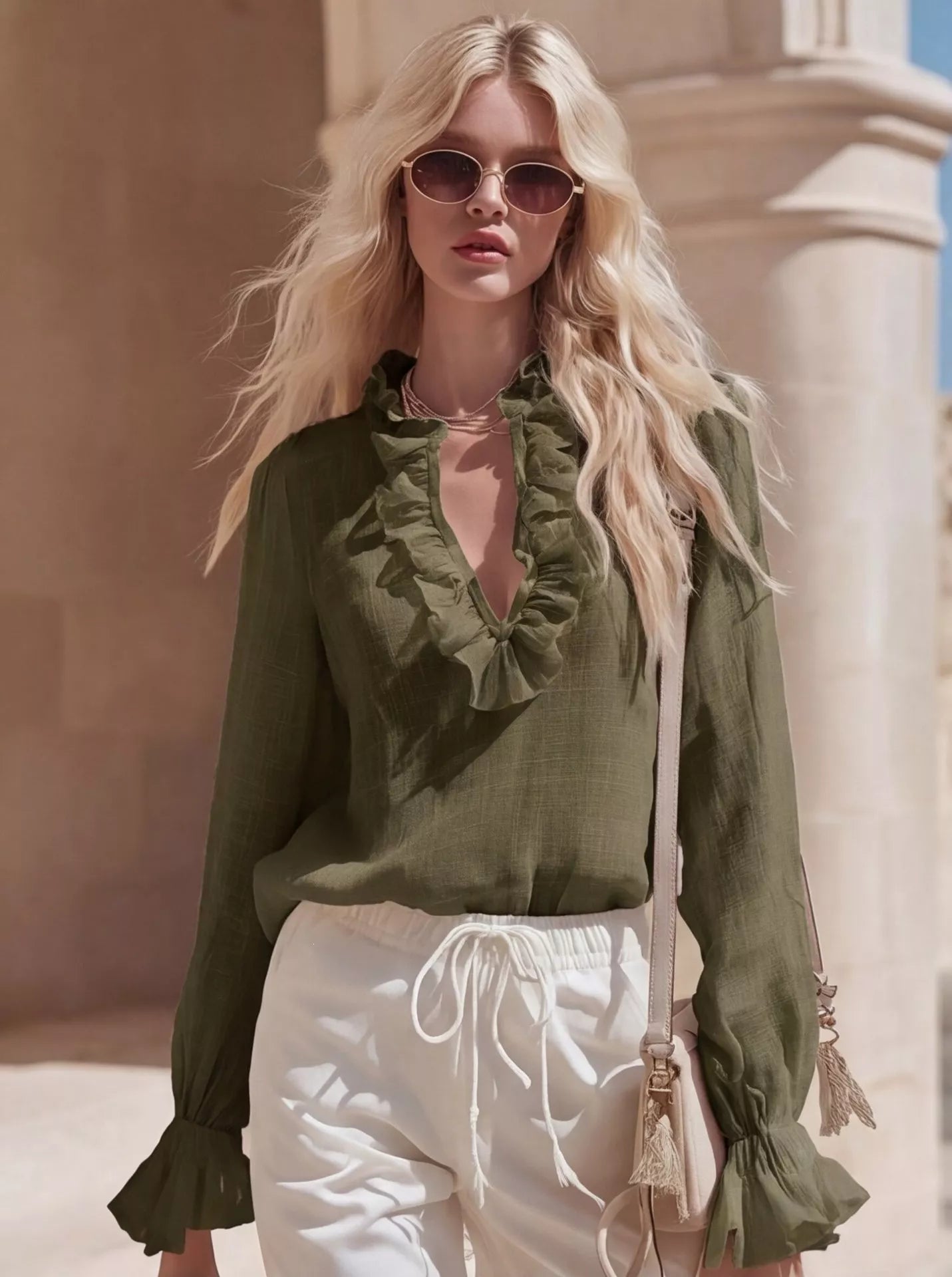 Ruffle Romance Blouse | Ruffle Blouse - Design 