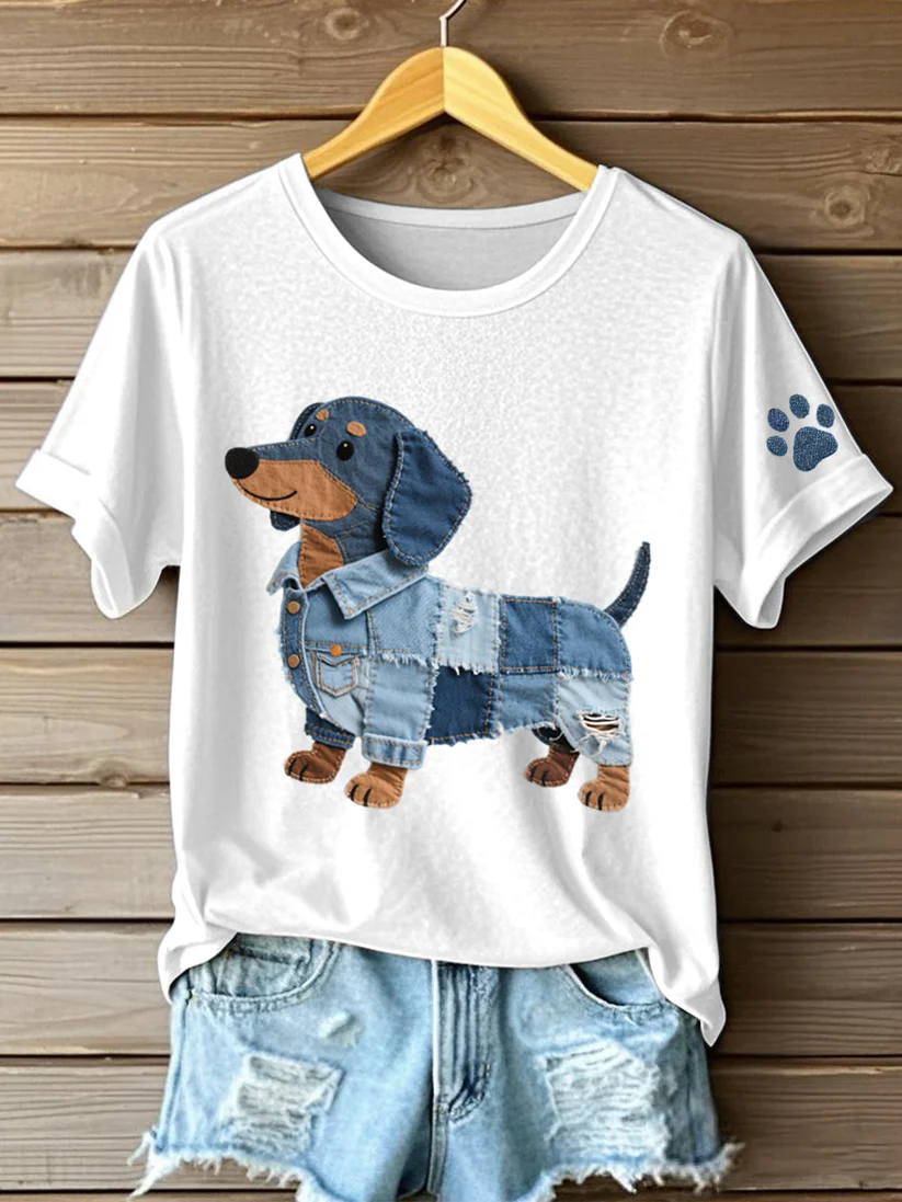 Women's dog lover crew neck t-shirt