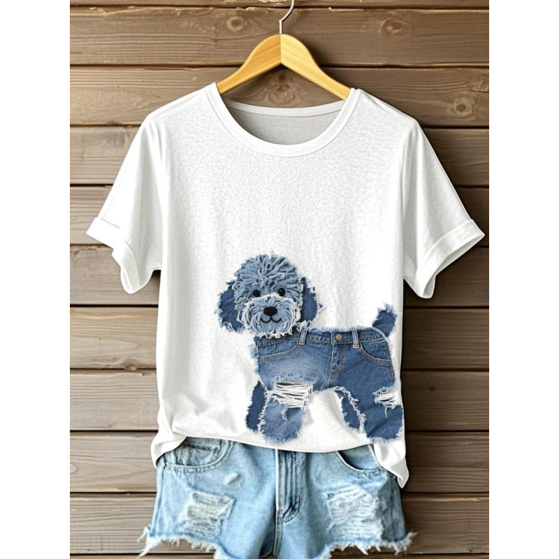 Women's dog lover crew neck t-shirt