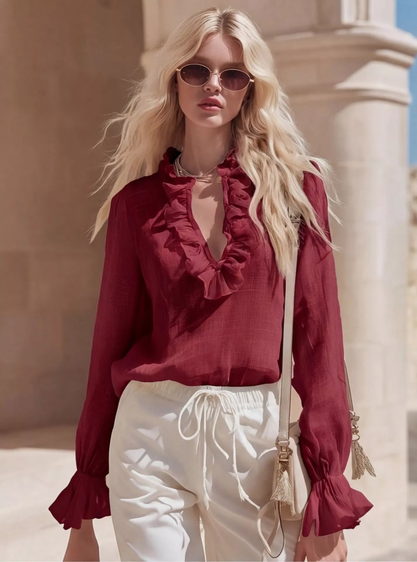 Ruffle Romance Blouse | Ruffle Blouse - Design 