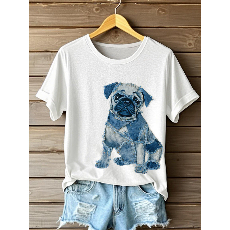 Women's dog lover crew neck t-shirt