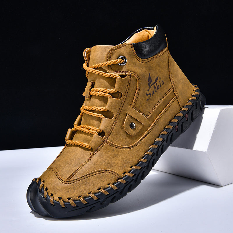 (⏰ 50% OFF – Limited Time Offer) Men’s Comfortable Orthopedic Leather Boots – Arch Support, Shock Absorbing, Wide Toe, Waterproof, Anti-Slip, Breathable, Lightweight & Handmade for Everyday & Outdoor Wear