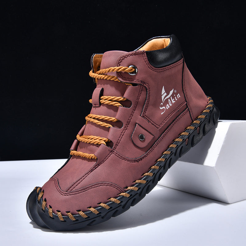 (⏰ 50% OFF – Limited Time Offer) Men’s Comfortable Orthopedic Leather Boots – Arch Support, Shock Absorbing, Wide Toe, Waterproof, Anti-Slip, Breathable, Lightweight & Handmade for Everyday & Outdoor Wear