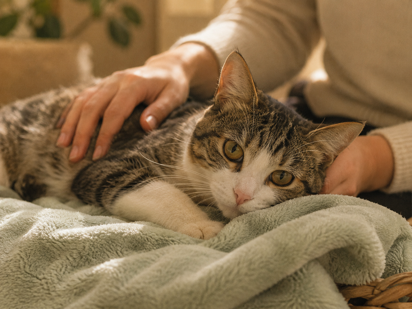A rescued animal receiving care