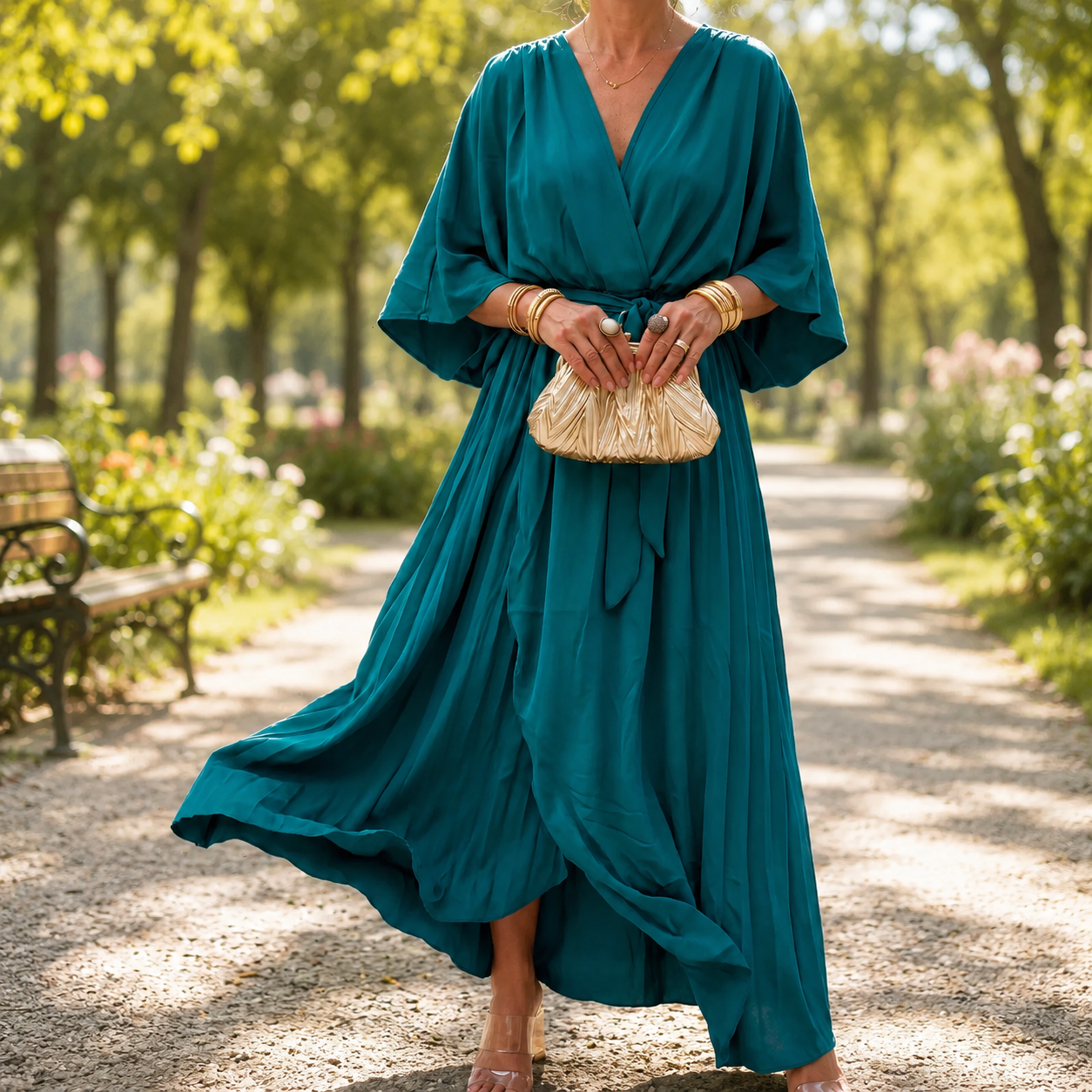 Mirabelle – Flowing V-Neck Midi Dress