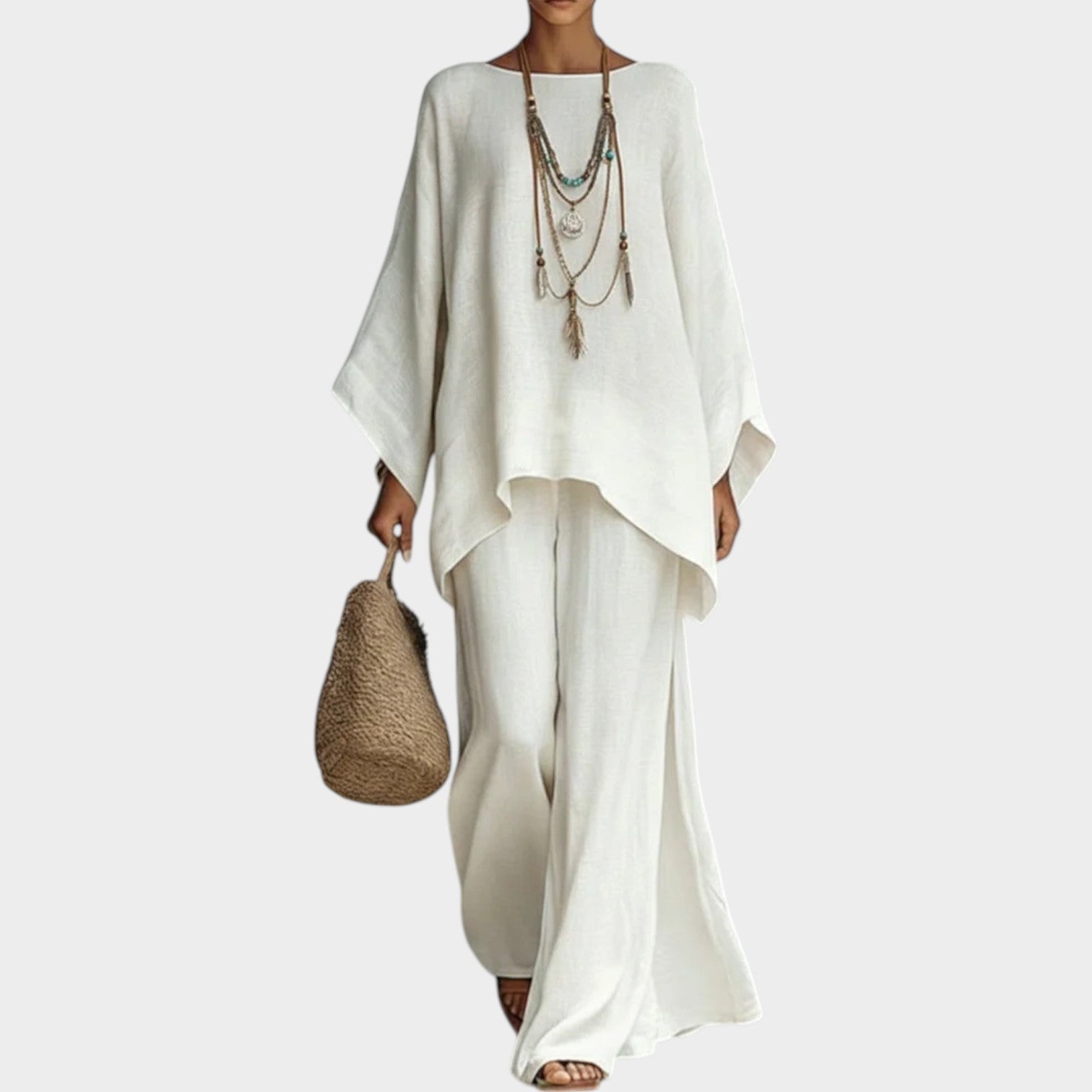 Relaxed Cape-Style Two-Piece Set