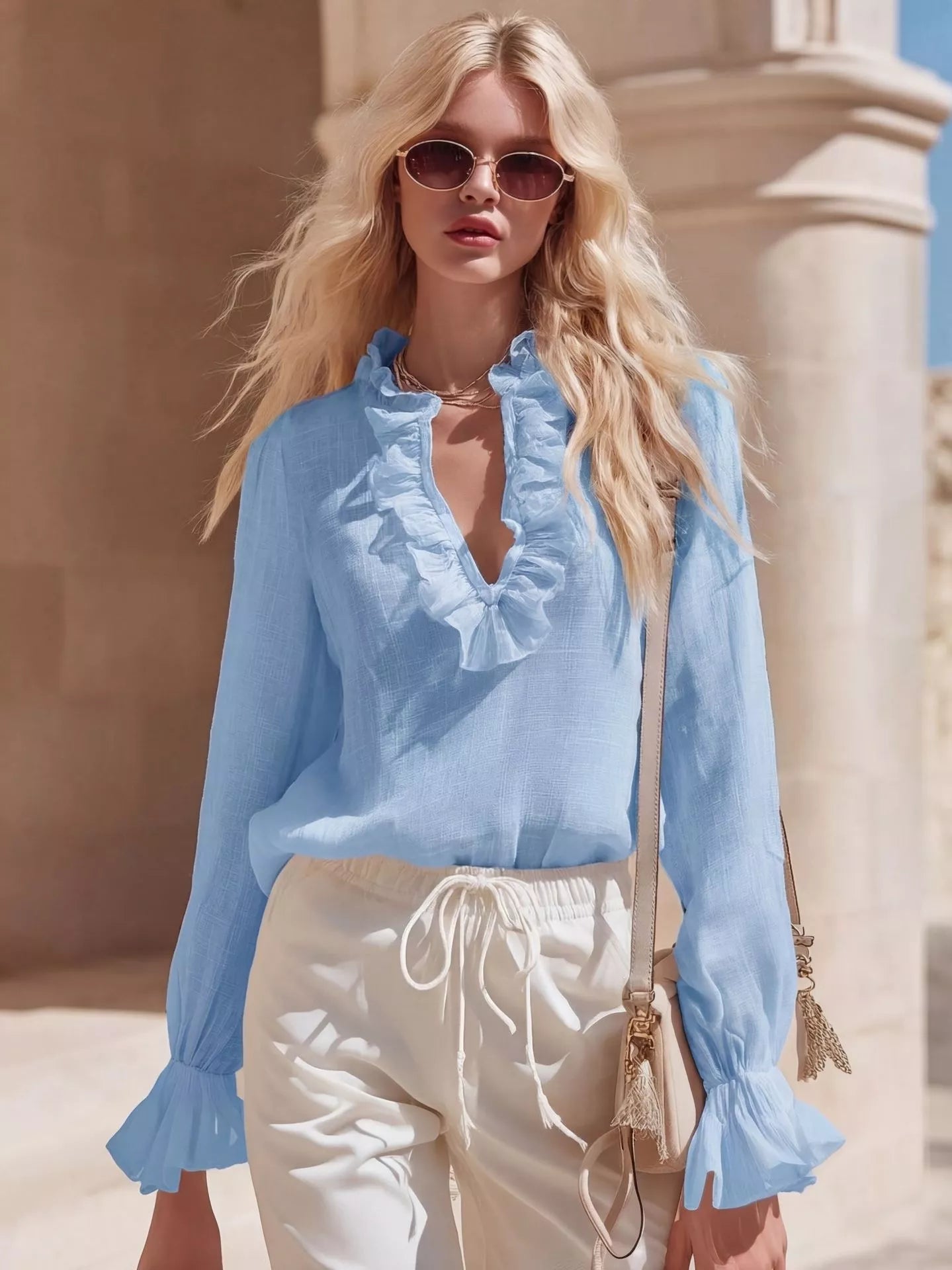 Ruffle Romance Blouse | Ruffle Blouse - Design 