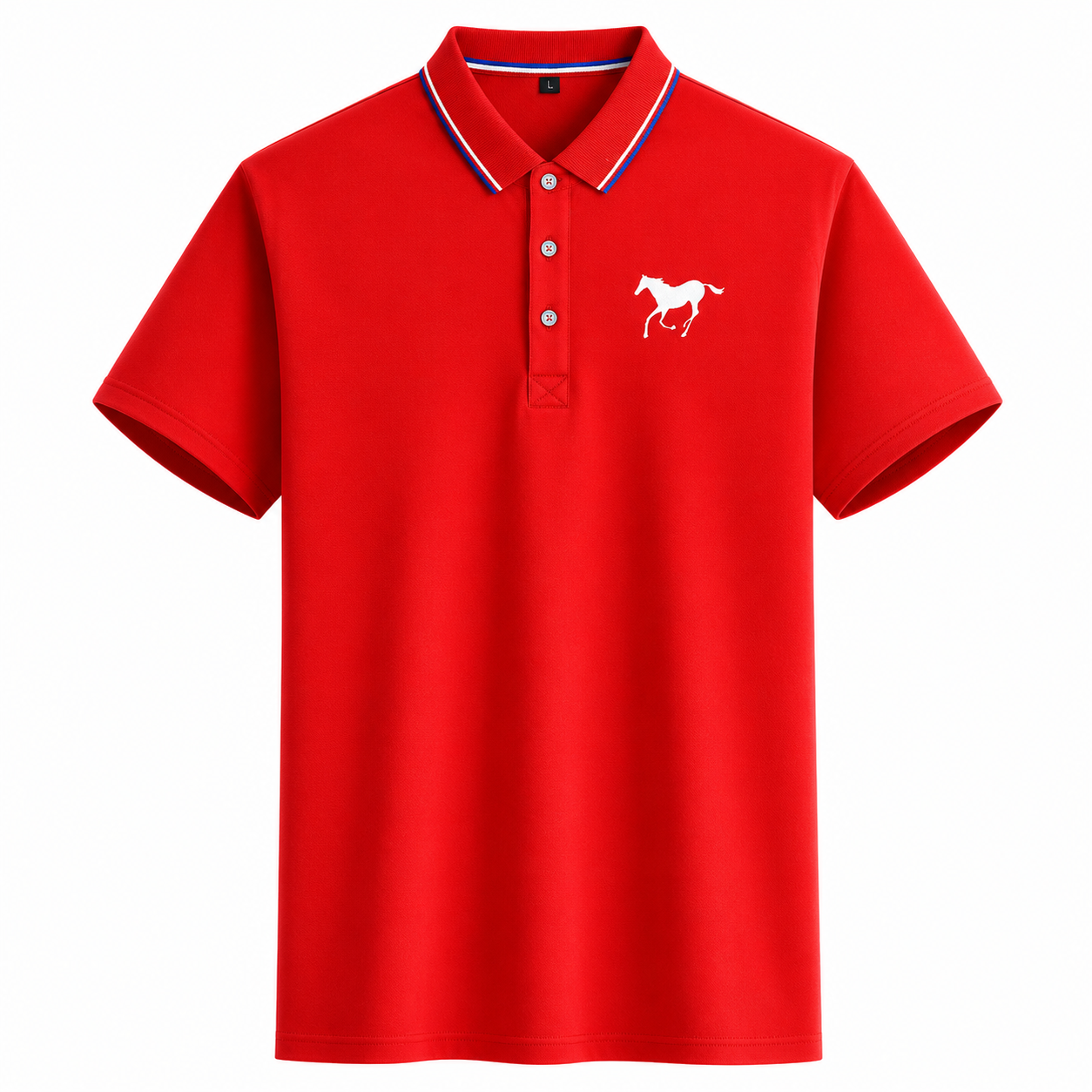 Poloshirt mit Logo-Print für Herren, kurzärmelig, für den Sommer, Slim Fit, Golf-Poloshirt, Stehkragen