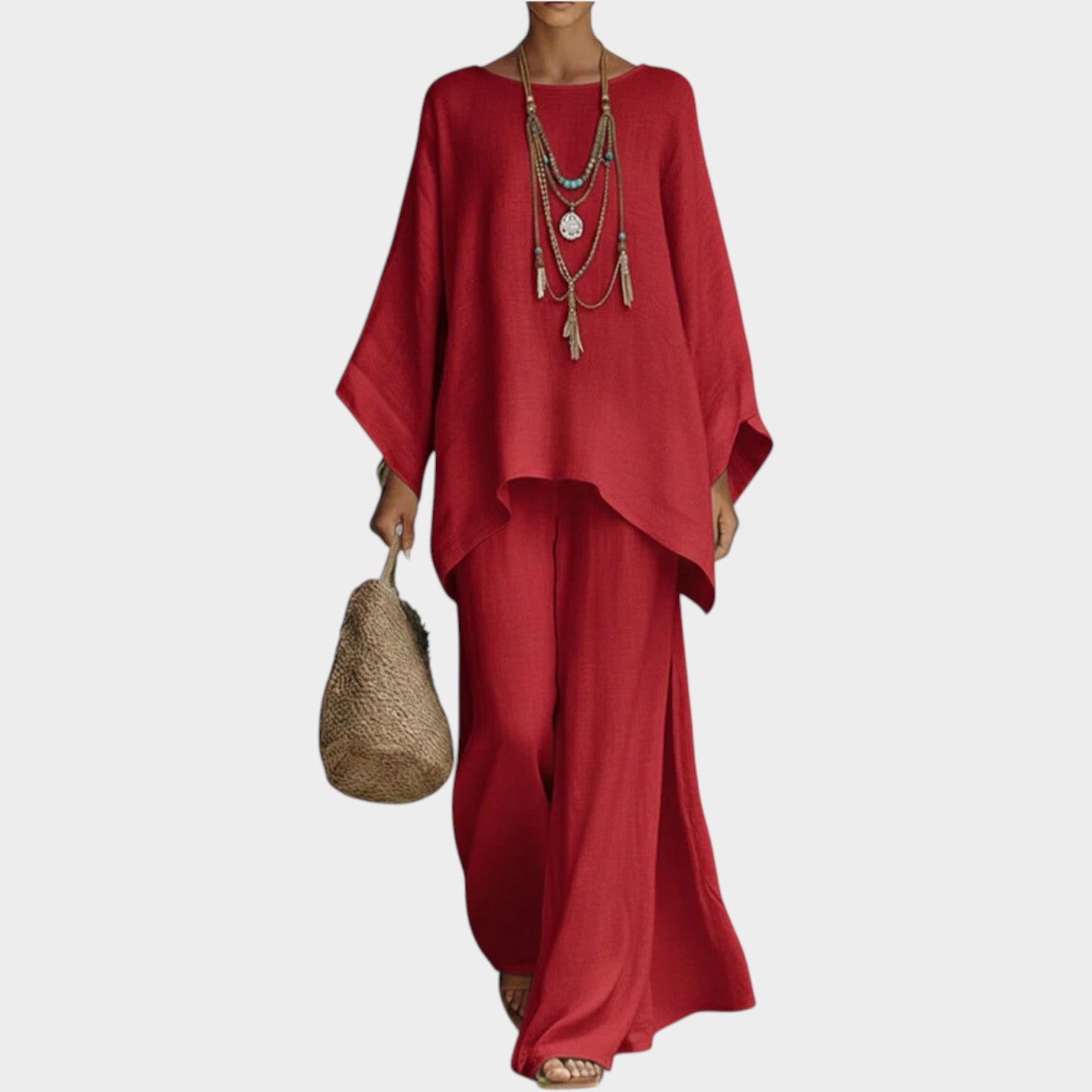 Relaxed Cape-Style Two-Piece Set
