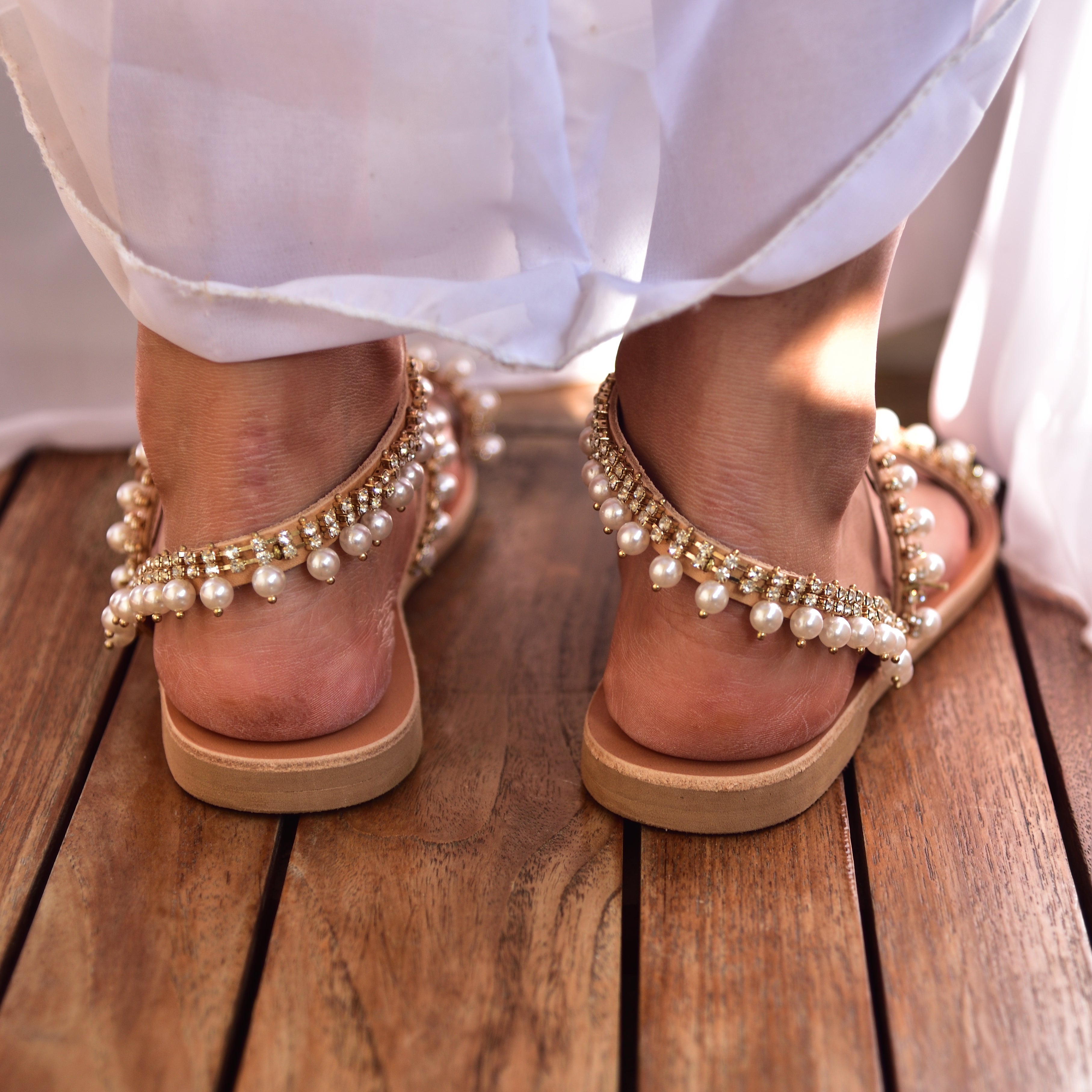 Gold Wedding Sandals for Beach Wedding, Imalia