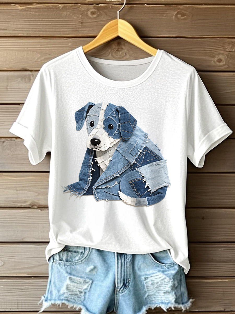 Women's dog lover crew neck t-shirt