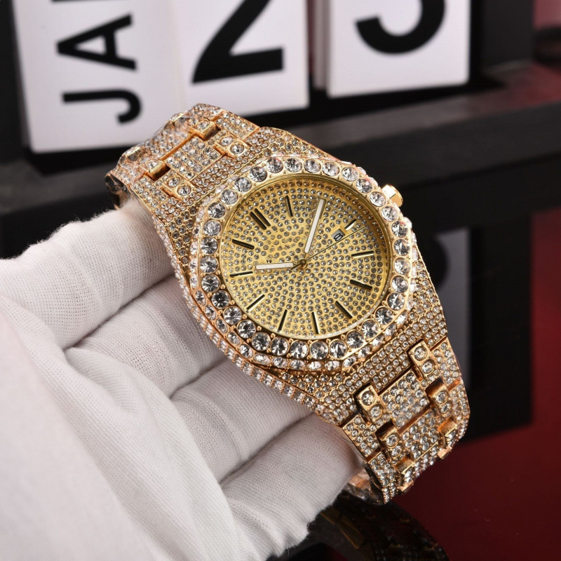Two Tone Iced Out Watch for Men VVS1 Moissanite Bust Down Jewelry
