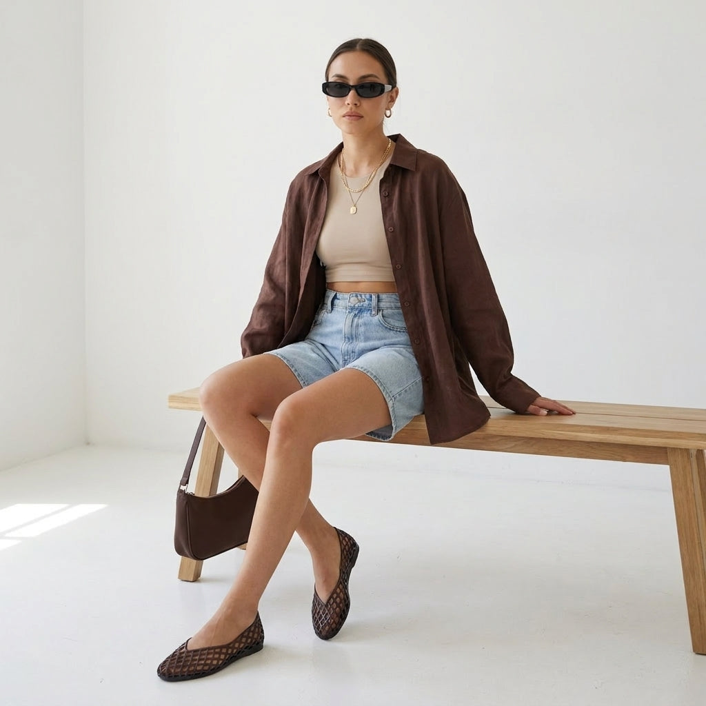 OnlyOnea Lattice Jelly Flats