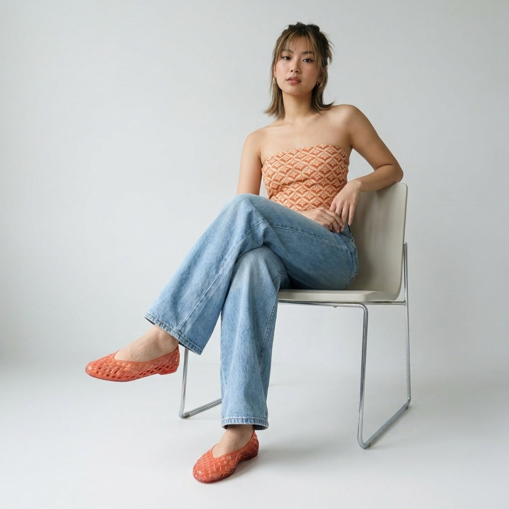 OnlyOnea Lattice Jelly Flats