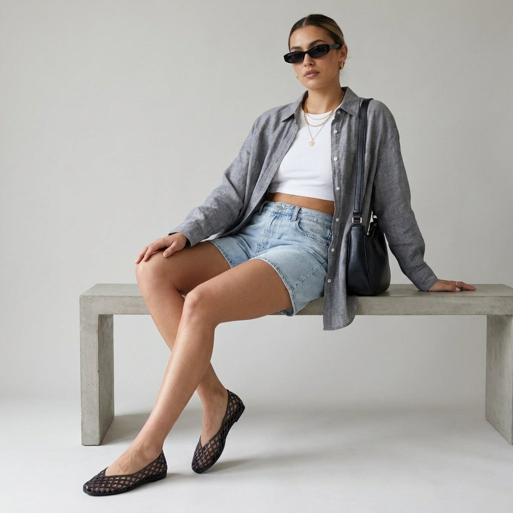 OnlyOnea Lattice Jelly Flats