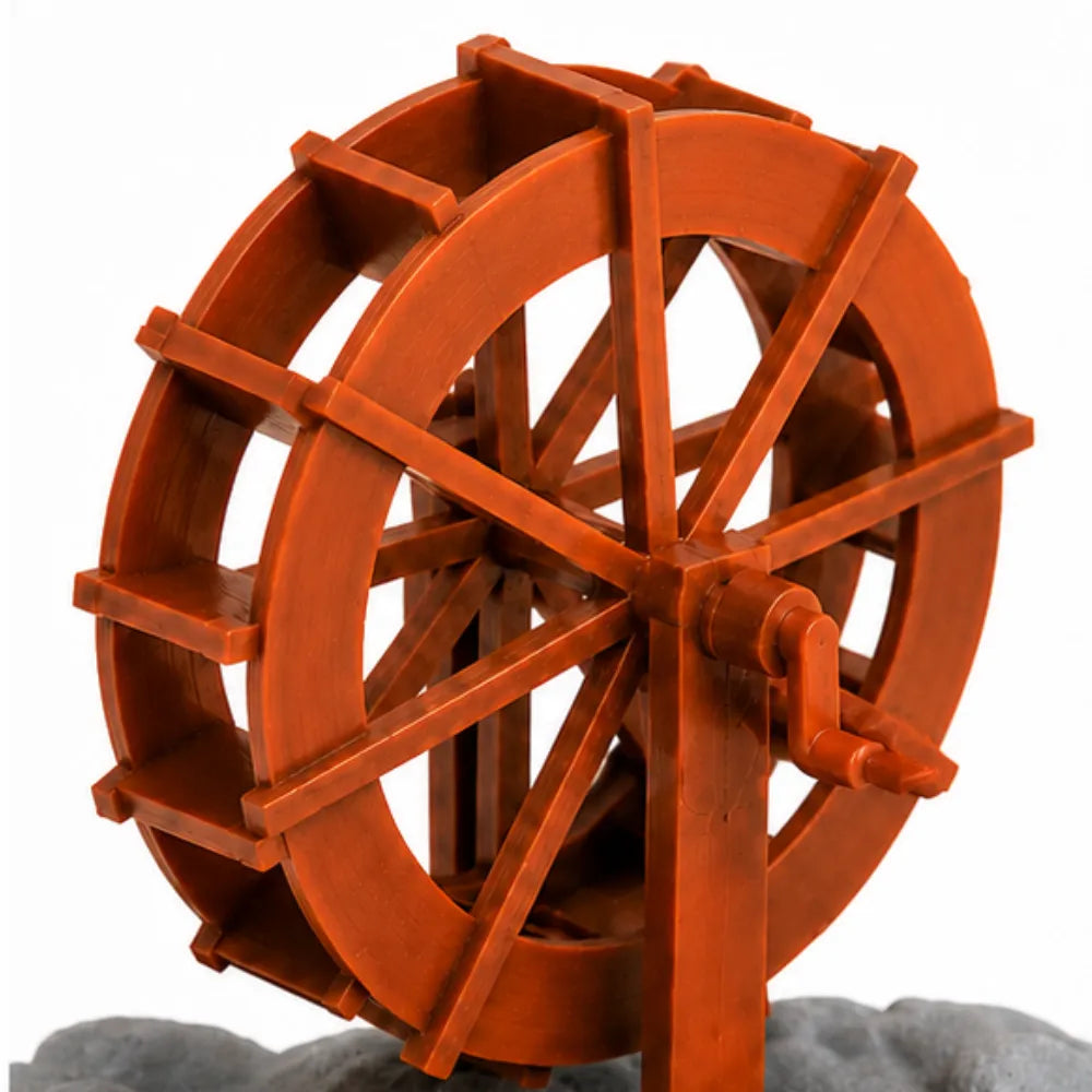 Animated Skeleton Waterwheel Aquarium Ornament with Bubble Aeration