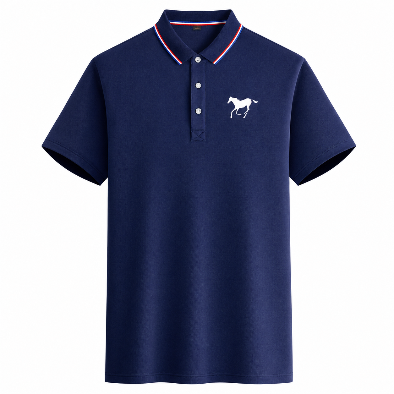 Poloshirt mit Logo-Print für Herren, kurzärmelig, für den Sommer, Slim Fit, Golf-Poloshirt, Stehkragen