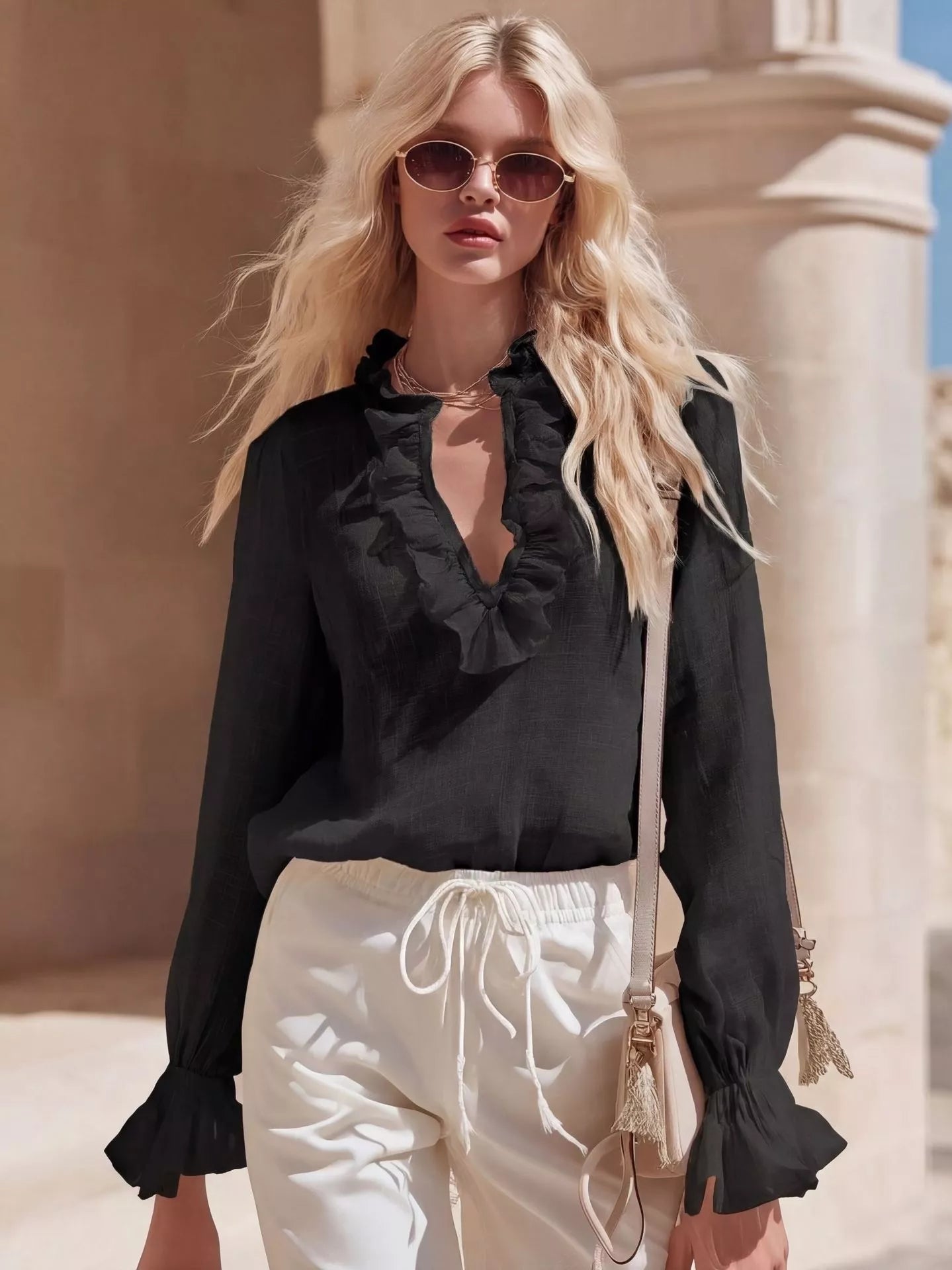 Ruffle Romance Blouse | Ruffle Blouse - Design 