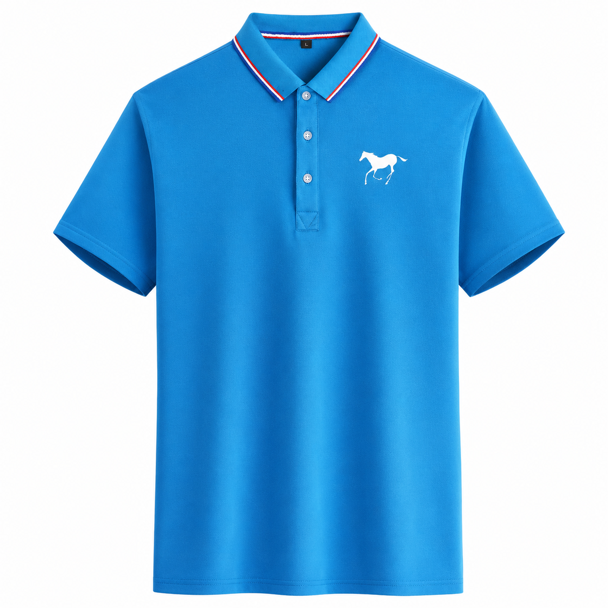 Poloshirt mit Logo-Print für Herren, kurzärmelig, für den Sommer, Slim Fit, Golf-Poloshirt, Stehkragen
